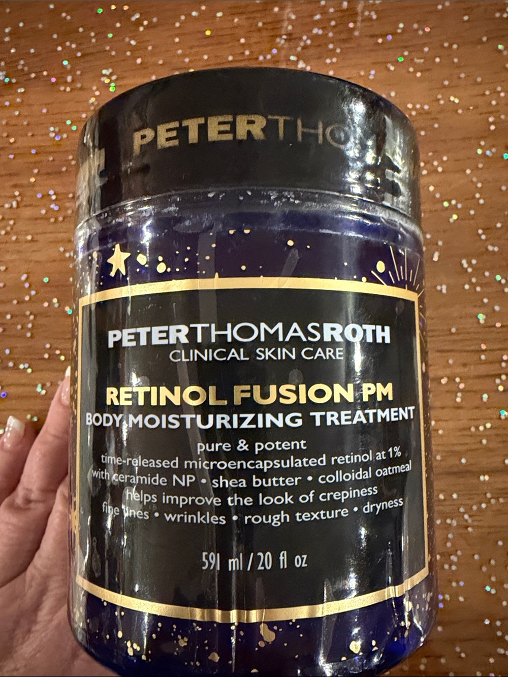 Peter Thomas Roth Retinol Fusion PM Body Moisturizer - Dark Blue and Gold